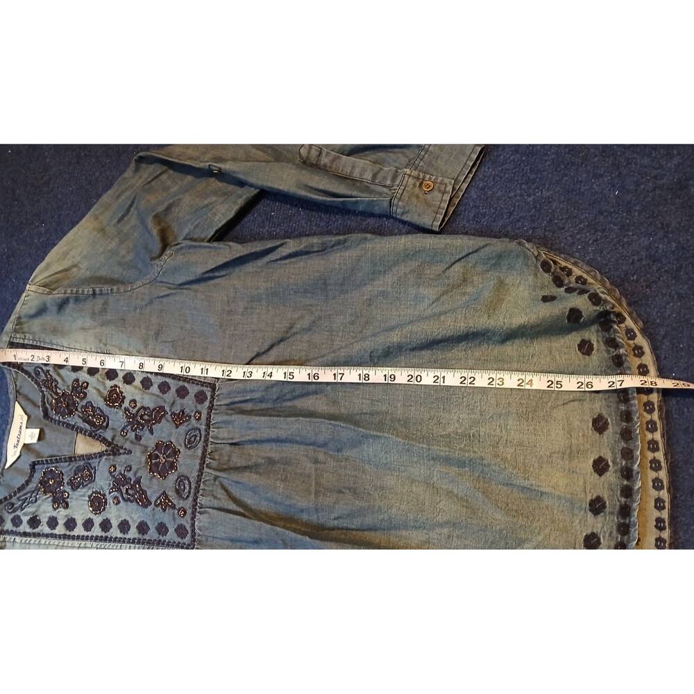 Tantrums Jean Beaded Embroidered Long Sleeve Blouse Small - Picture 11 of 11